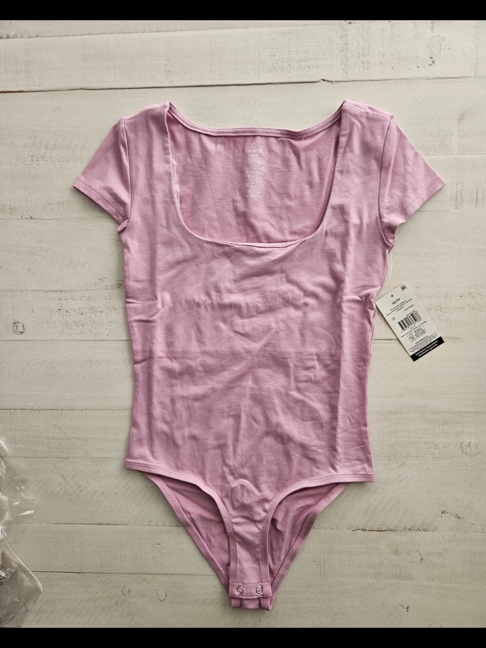 NWT- George Light Pink Scoop Neck Short Sleeve Bodysuit Size XS